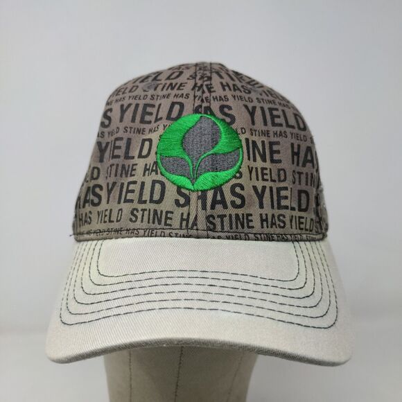 Stine Men's Strapback Hat Tan Gray Embroidered Logo Farmer Seed - Picture 2 of 11